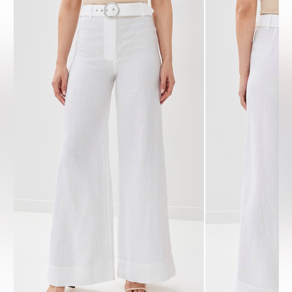 Reformation Ace Linen Wide-Leg Pants